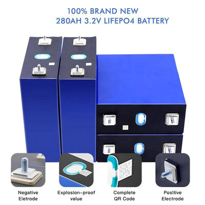 8000 Ciclo EVE 3.2V 280AH LFP Lifepo4 Batterie Celle di grado A 5.49kg Per energia solare