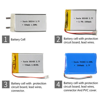 Batteria polimerica al litio ricaricabile personalizzata 3.7V 8mAh - 20000mAh Capacità