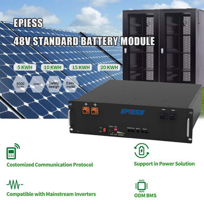 51.2V 5.12KWh Rack Mount Batteria al litio ad alte prestazioni 6000 Ciclo 38KG