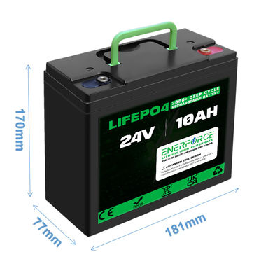 10ah 24V LiFePO4 Batteria a ciclo profondo Batteria al litio per energia solare