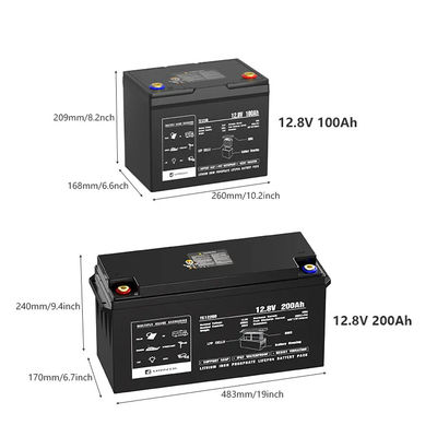 12v 24v 100ah 120ah 200ah 300ah Lifepo4 Bluetooth Batteria ferro fosfato Batteria 100 Kwh Lithium Pack Con Bluetooth
